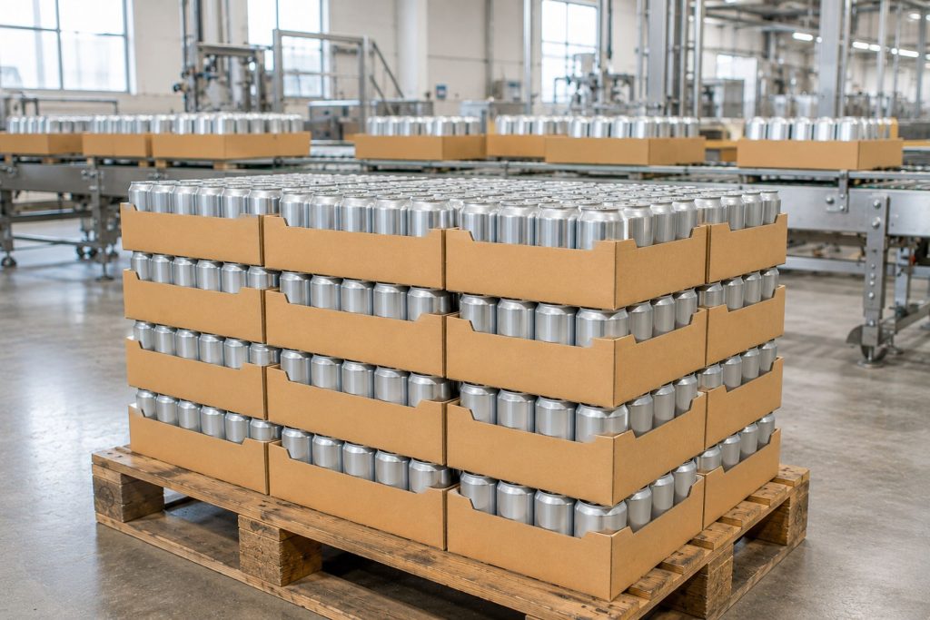 Plateaux de carton ondulé pour bouteilles de bière, fabriqués par Sacs Industriels à LaSalle